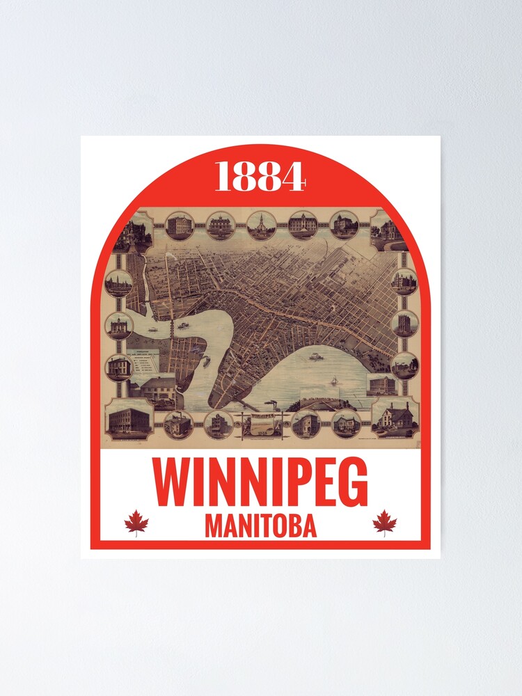 "Winnipeg Manitoba 1884 Map" Poster for Sale by cartoon Redbubble