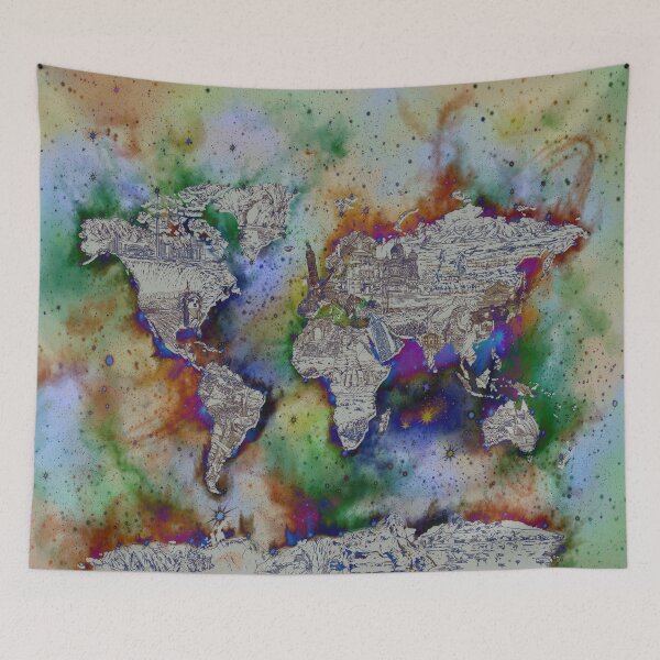 Item preview, world map designed and sold by BekimART.