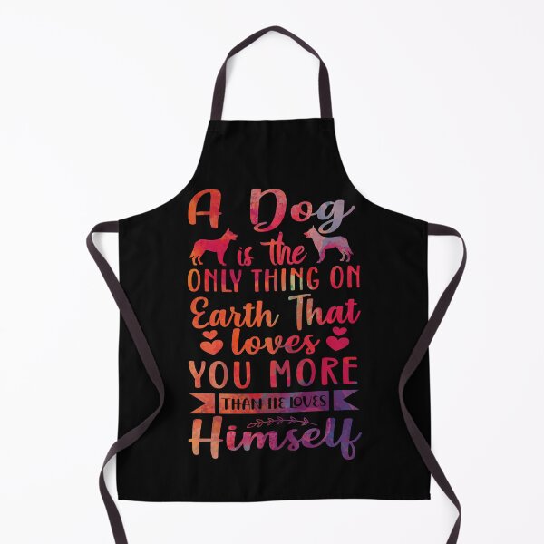 Item preview, A dog loves you more than he loves himself. Cute german shepherd quote with watercolor style designed and sold by pureblacks.