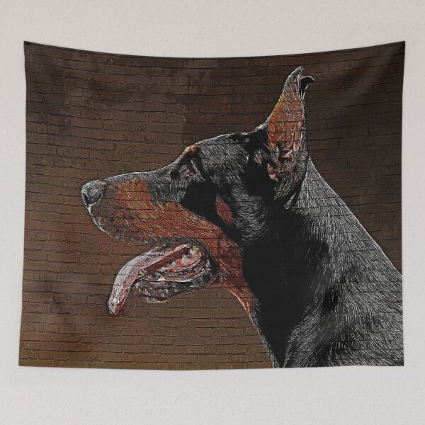 Item preview, So cute but savage, Dobermann Pinscher Dog - Custom Pet Portrait Art Studio designed and sold by Custom Pet Portrait Art Studio.
