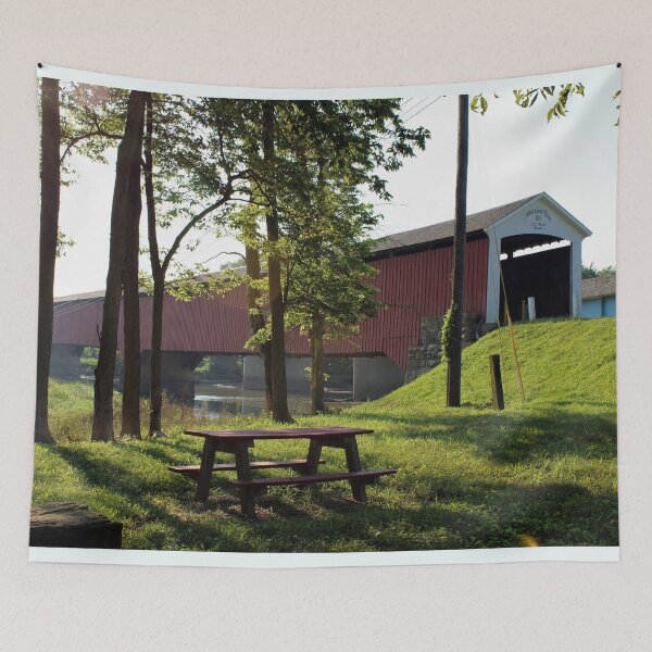 Item preview, Medora Covered Bridge Indiana designed and sold by gotucoveredart.