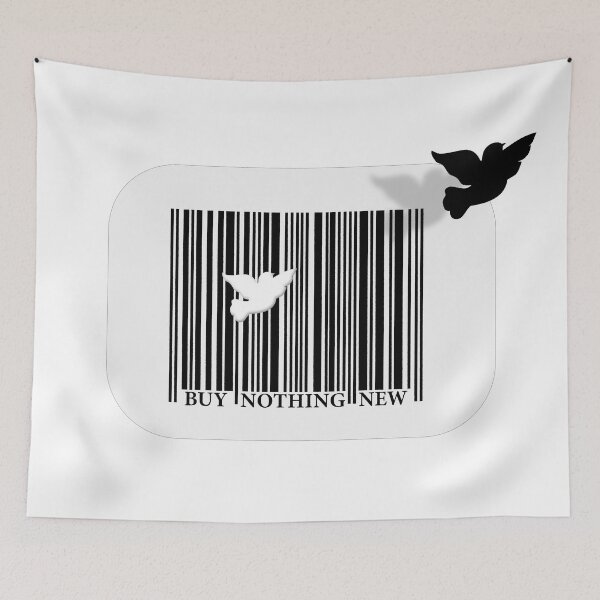 Item preview, Buy Nothing new label, buy nothing new, beg, borrow, barter, buy second hand and swap to save the planet and your wallet designed and sold by Hollyharry.