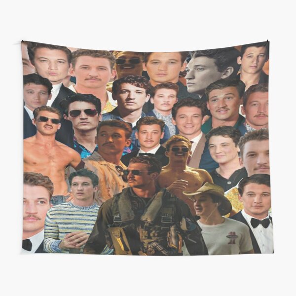 Miles Teller Photo Collage Tapestry
