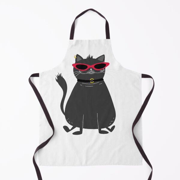 Item preview, Black Cat with Red framed Glasses Smiling under the sun designed and sold by InspiredForever.