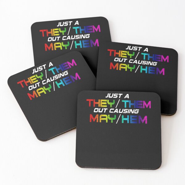 Item preview, They/Them Causing Mayhem Nonbinary Pride Holographic LGBT designed and sold by PeterGignac.