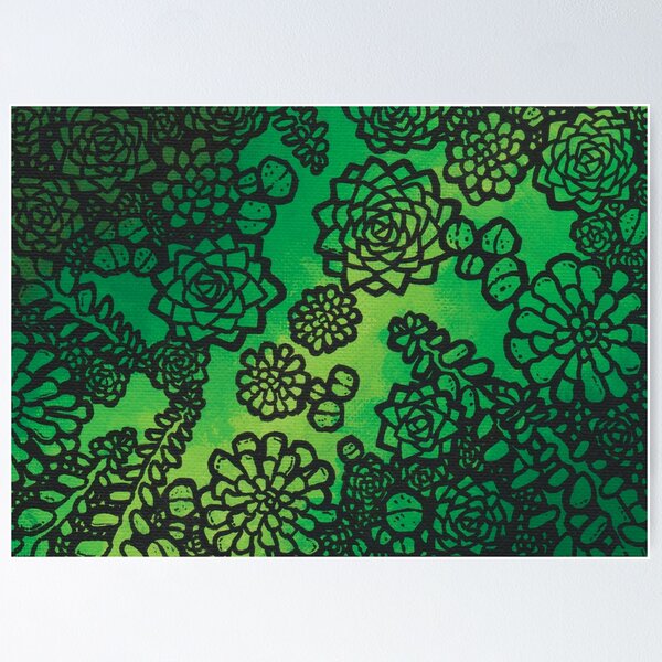 Green succulents Poster