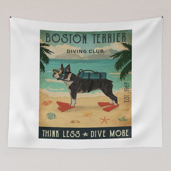 Item preview, Boston Terrier  Diving Club Think Less Dive More designed and sold by JakeGoodwin.