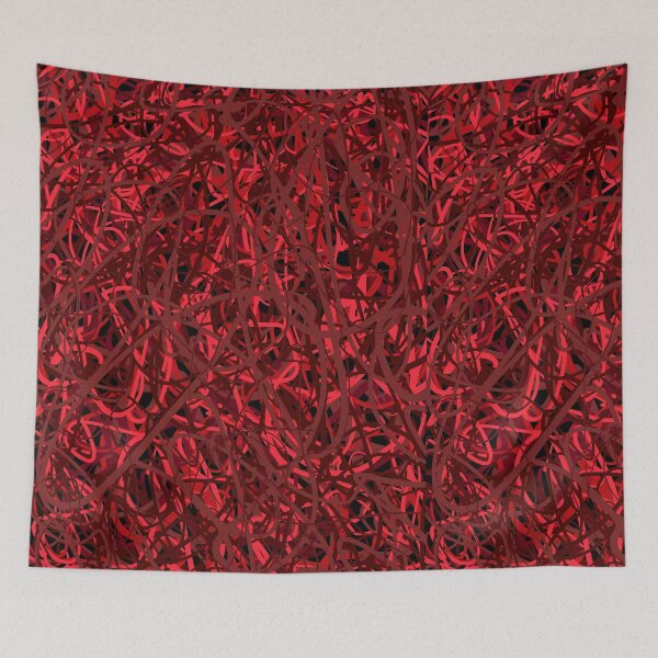 Item preview, Red Abstract Scribble Painting Doodle Oil Acrylic Modern Modernist Miminal Minimalist Contemporary designed and sold by hopecope.