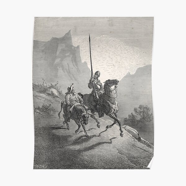 Don Quixote & Sancho Panza by Gustave Dore Poster