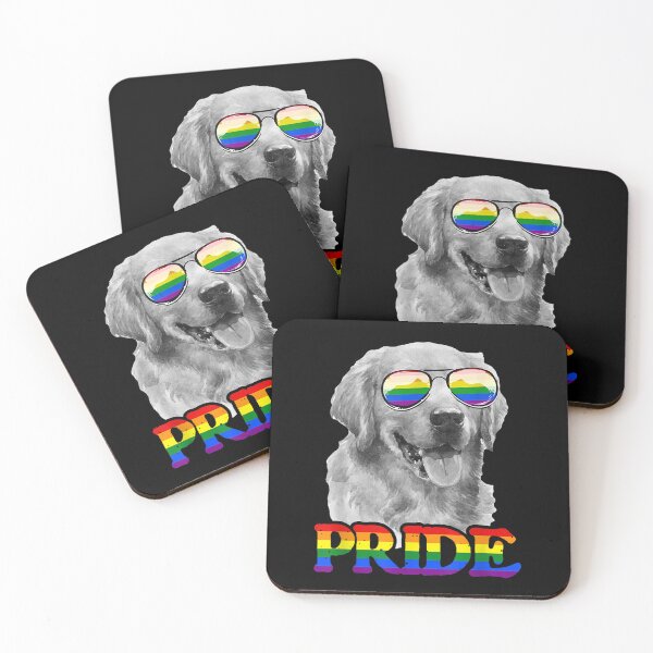 Item preview, Fun LGBT Golden Retriever Dog Gay Pride Rainbow Flag LGBTQ designed and sold by BufFord71.
