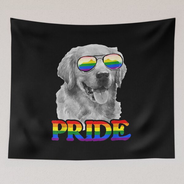Item preview, Fun LGBT Golden Retriever Dog Gay Pride Rainbow Flag LGBTQ designed and sold by BufFord71.