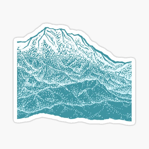 Distant Snow- 遠雪 : linocut Sticker