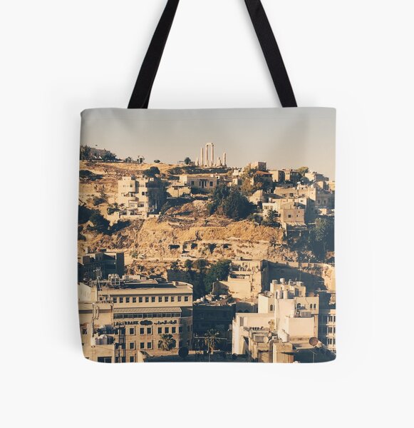 Amman Map Tote Bag - Jordan Map Tote Bag 15x15