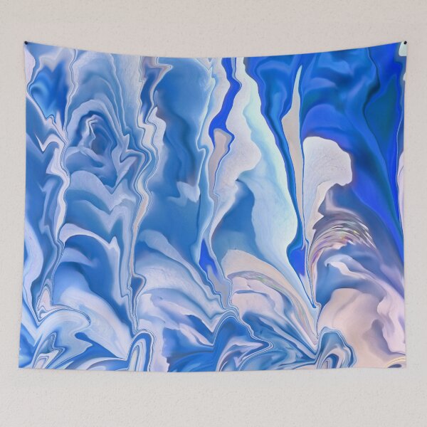 Item preview, Blue Liquid Marble Effect Seamless Pattern designed and sold by TheCatmeow2000.
