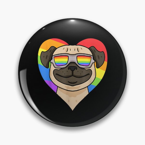 Item preview, LGBT Rainbow Pug Dog Gay Pride LGBT Heart Animal designed and sold by BufFord71.