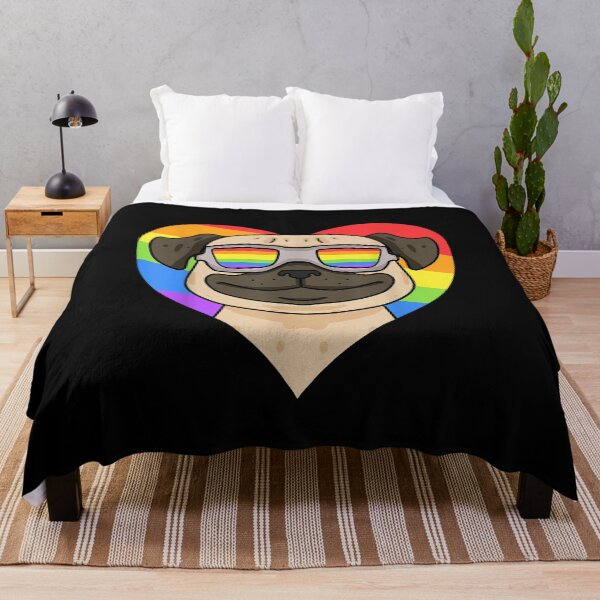 Item preview, LGBT Rainbow Pug Dog Gay Pride LGBT Heart Animal designed and sold by BufFord71.