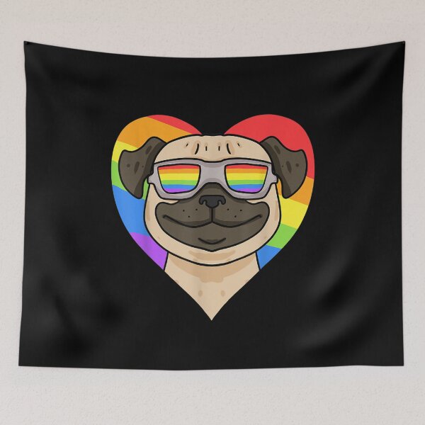 Item preview, LGBT Rainbow Pug Dog Gay Pride LGBT Heart Animal designed and sold by BufFord71.