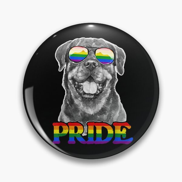 Item preview, LGBT Rottweiler Dog Gay Pride Rainbow Flag Retro LGBTQ designed and sold by BufFord71.