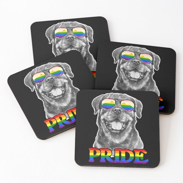 Item preview, LGBT Rottweiler Dog Gay Pride Rainbow Flag Retro LGBTQ designed and sold by BufFord71.