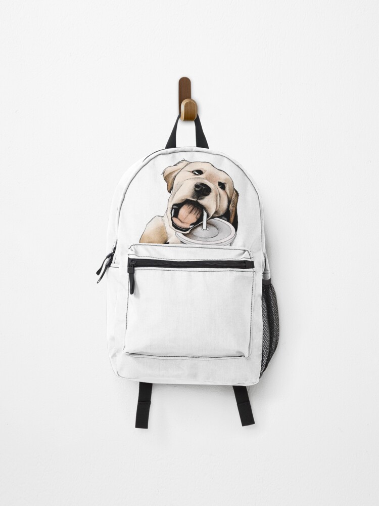 Golden Retriever Puppy Drinking a Soft Drink Backpack