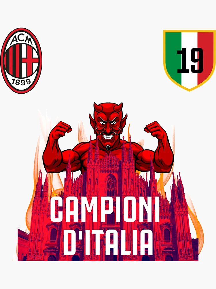 Ac milan campione d'italia scudetto Sticker for Sale by DanielRamirez66