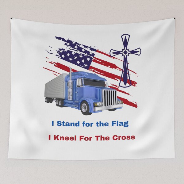 Item preview, Patriot trucker stand for the flag, kneel for the cross designed and sold by TruLuv.