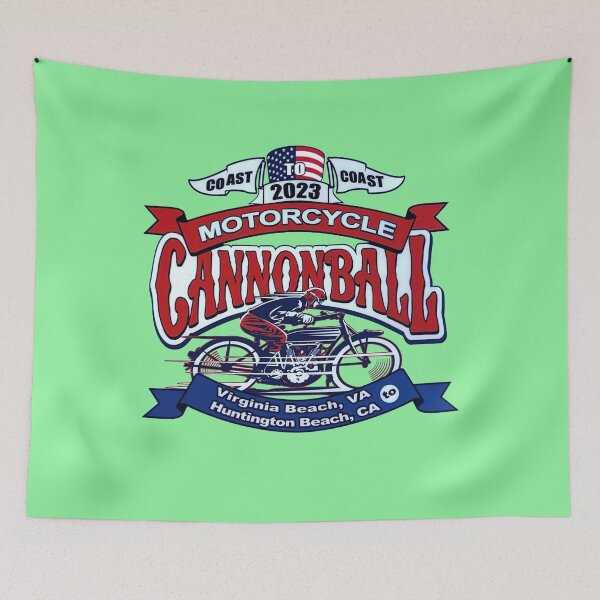 Item preview, Motorcycle Cannonball Run, VA, CA, 2023 designed and sold by ErikYSTORE.