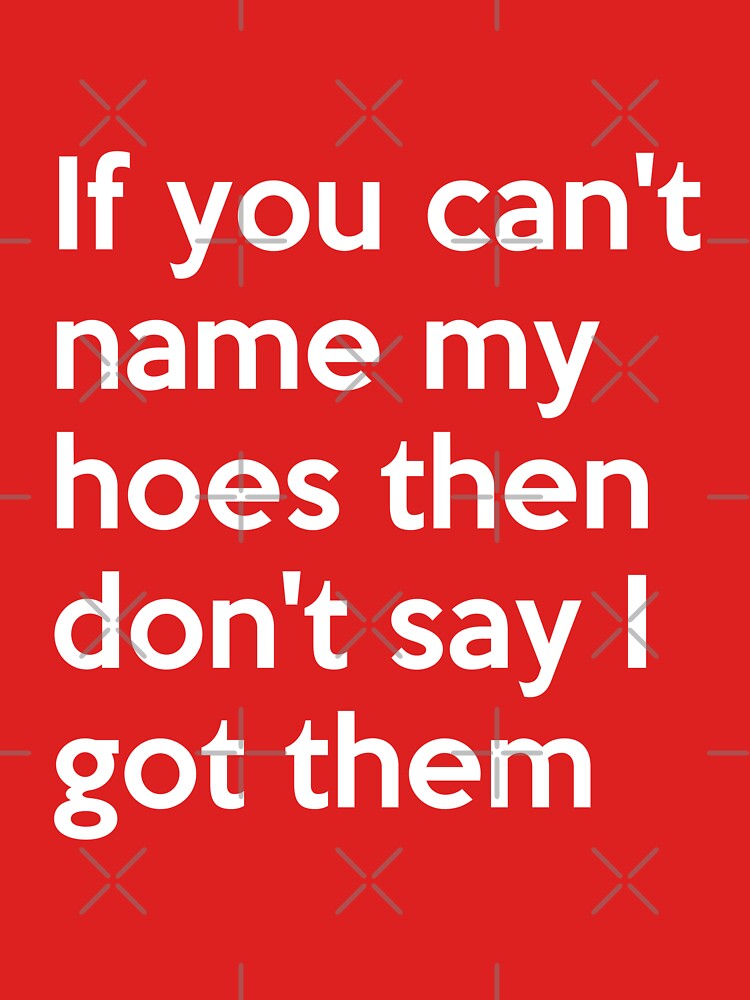 If you can't name my hoes then don't say I got them t-shirt Essential T- Shirt for Sale by ravishdesigns