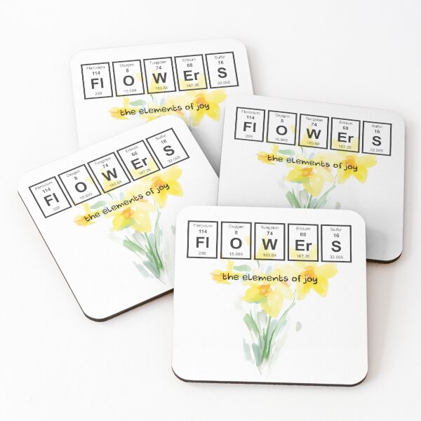 Item preview, Flowers Periodical Table of Elements Word Joy Yellow Daffodils  designed and sold by Siela.