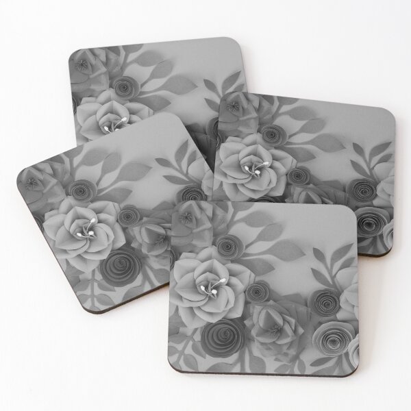 Item preview, Black Grey Flowers Art  designed and sold by Tshirtstory.