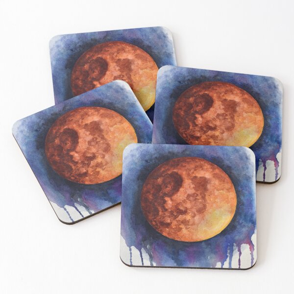 Item preview, Super Blue BLOOD MOON lunar eclipse Watercolor designed and sold by thewisecarrot.