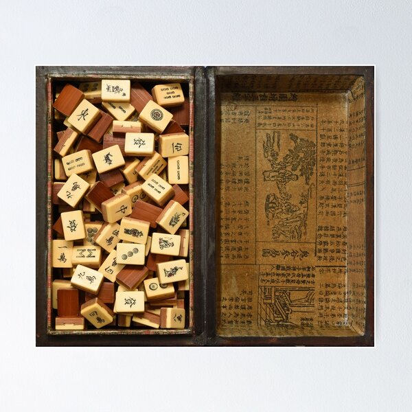Vintage Bone and Bamboo Mahjong or Mah-jongg Playing Tiles in Box. Stock  Photo - Image of luck, design: 213577554