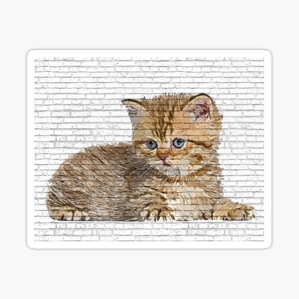 Little Angel, British Shorthair Kitten Cat - Custom Pet Portrait Art Studio Sticker