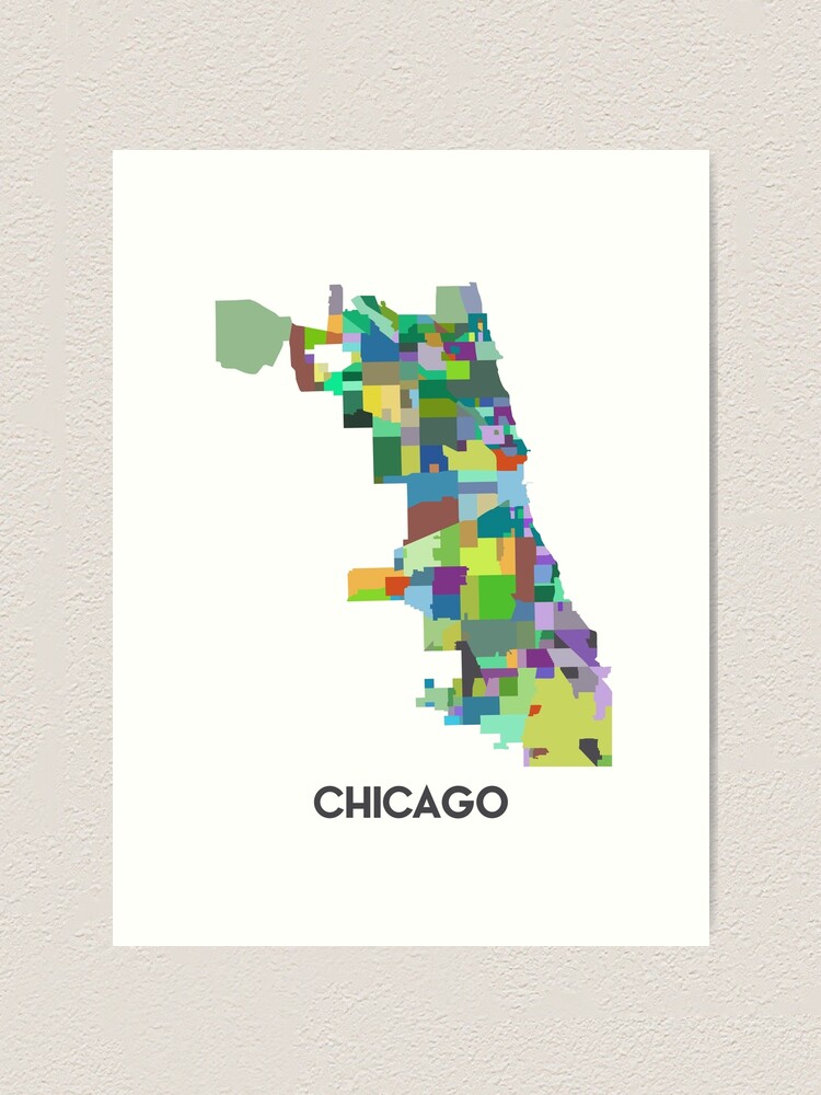 "Chicago Neighborhood Map" Art Print by joshbergman | Redbubble
