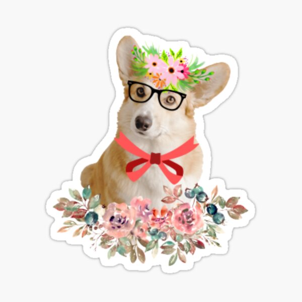 Flowers dog Sticker