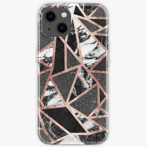 schwarzer Glitzer iPhone Flexible Hülle