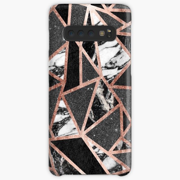 Modern Rose Gold Glitter Marble Geometric Triangle Samsung Galaxy Snap Case