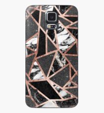 Modern Rose Gold Glitter Marble Geometric Triangle Case/Skin for Samsung Galaxy