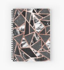 Modern Rose Gold Glitter Marble Geometric Triangle Spiral Notebook