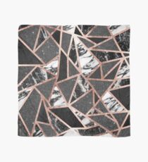 Modern Rose Gold Glitter Marble Geometric Triangle Scarf
