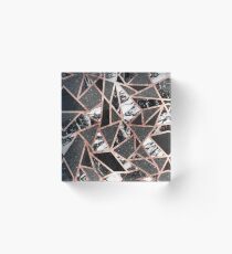 Modernes Rosen-Goldfunkeln-Marmor-geometrisches Dreieck Acrylblock