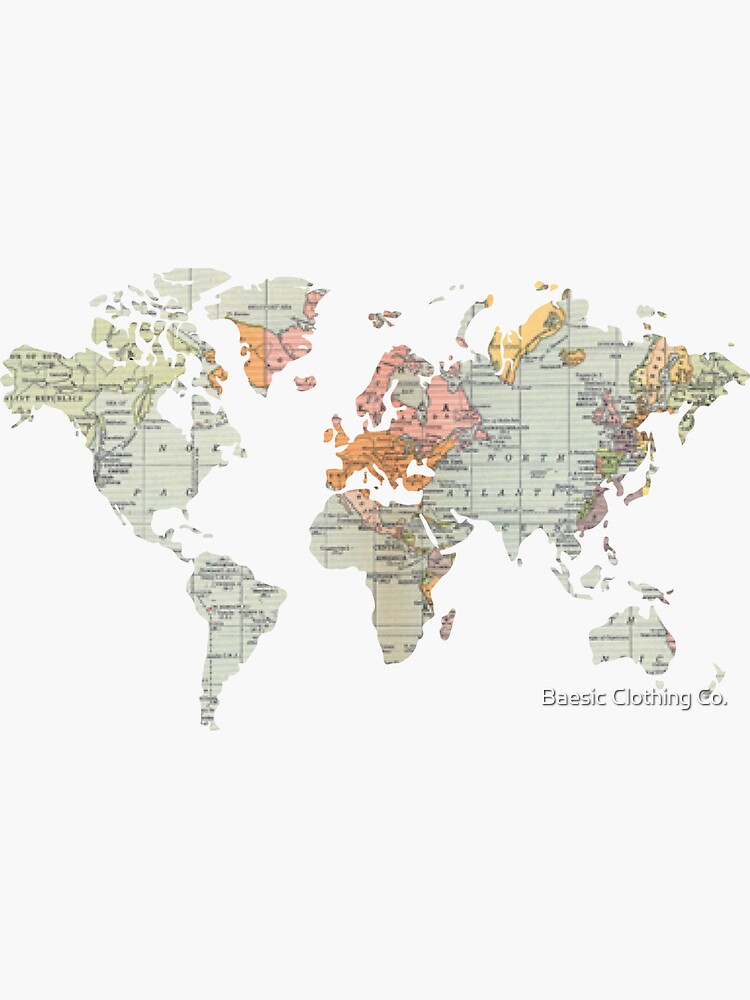 Baesic Vintage World Map by BaesicClothing