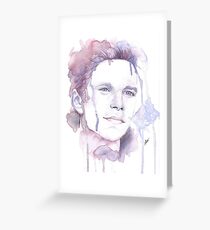 Sebastian Stan Watercolor Greeting Card