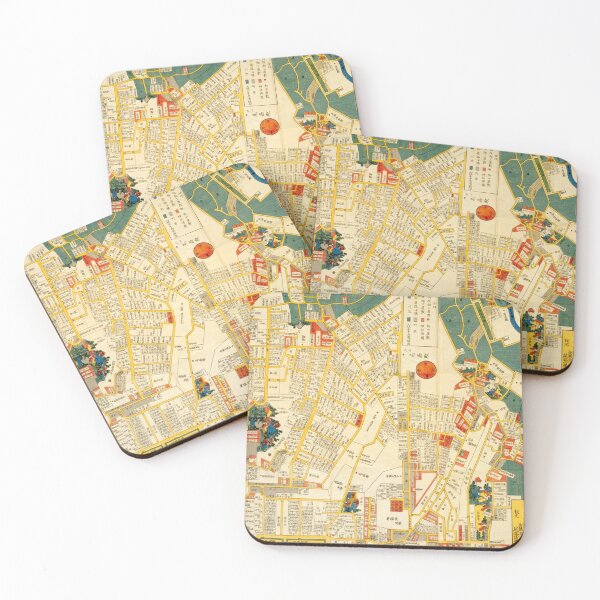 Item preview, Japan Vintage Historical Map Edo Tokyo 19th Century #24 designed and sold by wanokokoro.