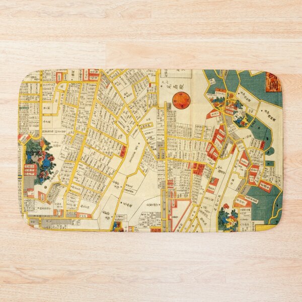 Item preview, Japan Vintage Historical Map Edo Tokyo 19th Century #24 designed and sold by wanokokoro.