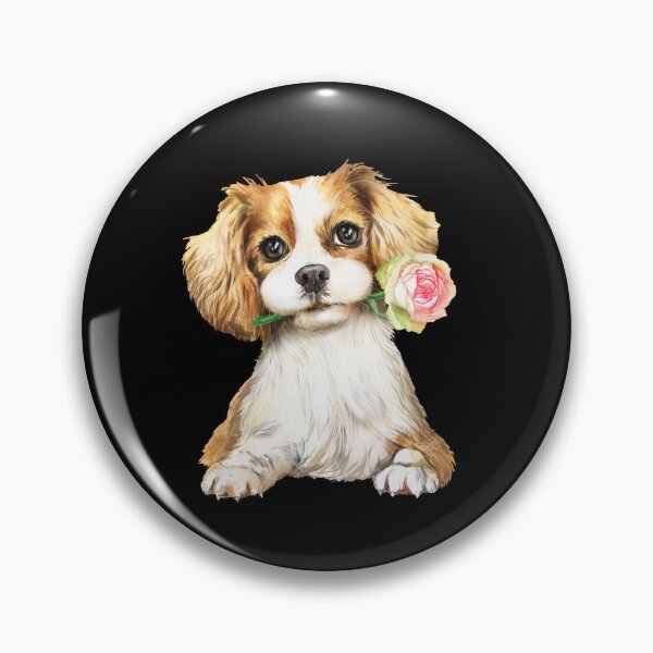 Item preview, Cavalier King Charles with Rose designed and sold by Lonesome-Fox.