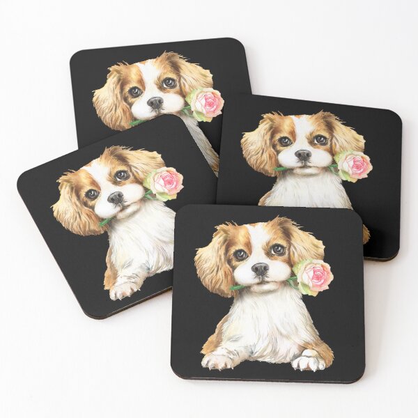 Item preview, Cavalier King Charles with Rose designed and sold by Lonesome-Fox.