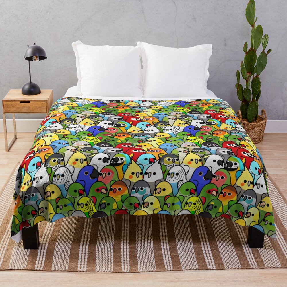 Too Many Birds! Bird Squad Classic Throw Blanket