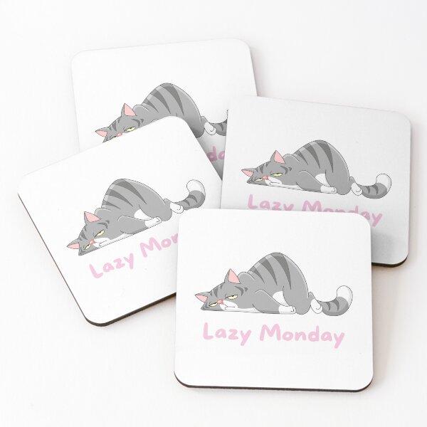 Item preview, Lazy Monday Funny Cat  Lazy Cat Lazy Gray Cat Cute Pet Animal  designed and sold by WORLD-SOFIA.