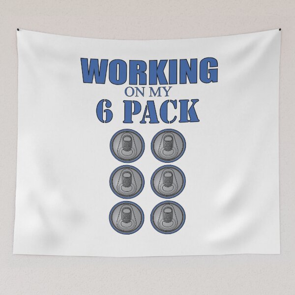 Item preview, Working on my 6 Pack - Funny - Blue Theme designed and sold by rclwow.